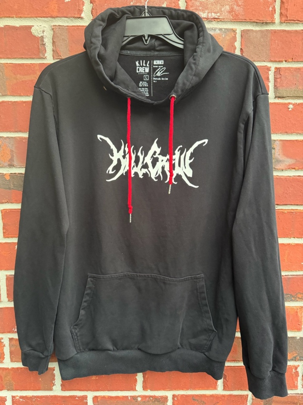 Kill Crew The Gym is My Psych Ward Men’s Size Large Black Hooded Sweatshirt F6